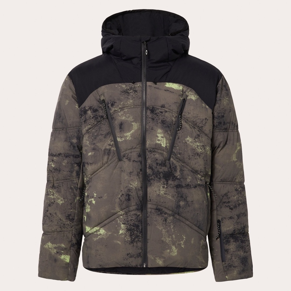 Men Size 2XL Oakley TC Ryykinn Ski & Snowboard Oxidation Print Green Jacket *NEW
